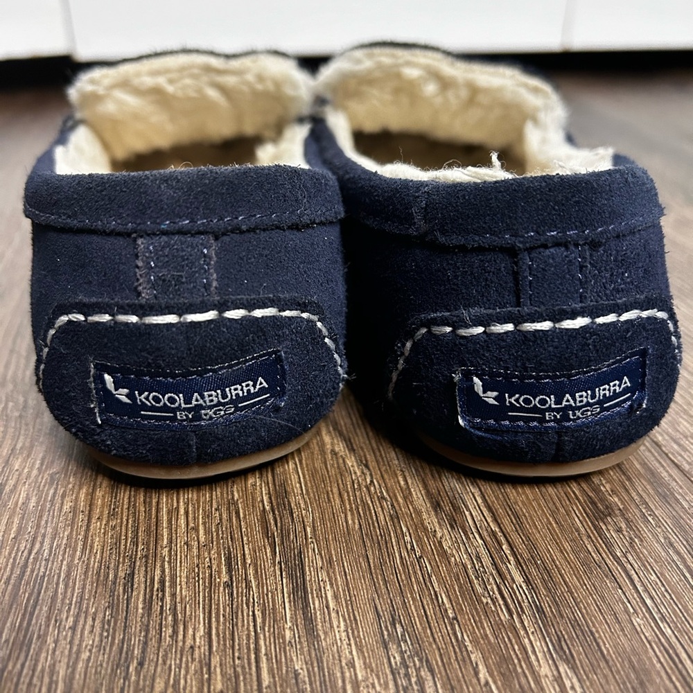Koolaburra By Ugg Lezly Slippers Womens 7 Blue Suede Shearling Lined Shoes - Picture 2 of 8